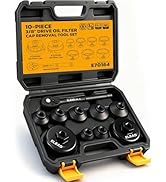 ELEAD 10-Piece Oil Filter Socket Wrench Set, 3/8" Drive Metric Cap Oil Filter Removal Tool, Low P...