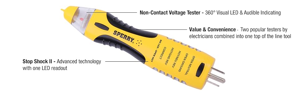Voltage; non contact; tester; gfi; gfci; outlet; analyzer; kitchen; bath; home; electrical; led