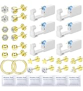 Nunpag Ear Piercing Kit – 28 Pcs Self-Disposable Piercing Guns with 16 Stylish Gold Stud & Hoop E...