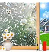 Rainbow Window Privacy Film Decorative, Stained Glass Window Tint for Home, 3D Decals Window Clin...