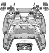 eXtremeRate Full Set Shell with Buttons Touchpad Cover, Clear Black Custom Replacement Decorative...