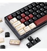KBDiy Rome PBT Double Shot Custom Keycap Set,174 Keys Black Gaming Key Caps Keycaps 60 Percent Ch...