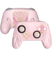 PlayVital Magic Wings Cover Skin for Nintendo Switch 2 Pro Controller, Pink | Silicone, Cute, Thu...