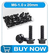 Yinpecly M6-1.0 x 20mm Flanged Hex Head Bolts Flange Hexagon Screws, External Flange Hex Drive Sc...