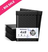 Metronic Bubble Mailer 4x8 Inch 100 Pack Usable Size 4x7" Small Bubble Mailers Black Padded Envel...