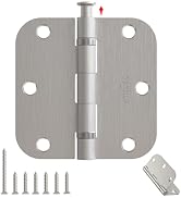AmzGod 30 Pack Ball Bearing Brushed Nickel Door Hinges | Rounded Door Hinges 3.5 Inch 5/8" No Squ...
