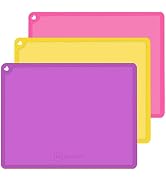 Silicone Placemats for Kids Baby Toddler, Non-Slip Portable Placemats for Dining Table, Heat Resi...