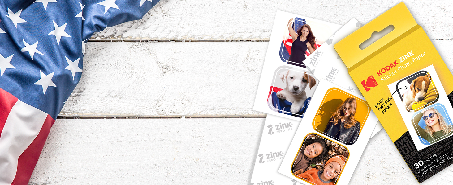 Kodak 2”x3” Premium Zink Pre-Cut Sticker Photo Paper