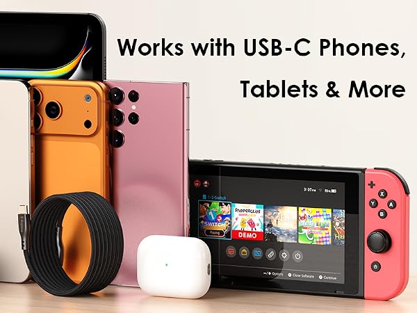 usb-a to usb-c cable tangle free