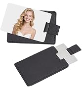 CALFOVERA 2PCS Handheld Pocket Stainless Steel Mirrors for Purse Small Unbreakable Rectangular Tr...