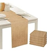 Burlap Table Runners 12 Inch X 108 Inch- Rustic Wedding Decoration Table Runner - Kitchen Table R...