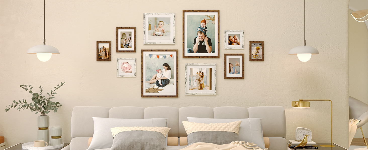 KINLINK Collage Picture Frames Photo Frames with Plexiglass for Table Top and Wall Mounting