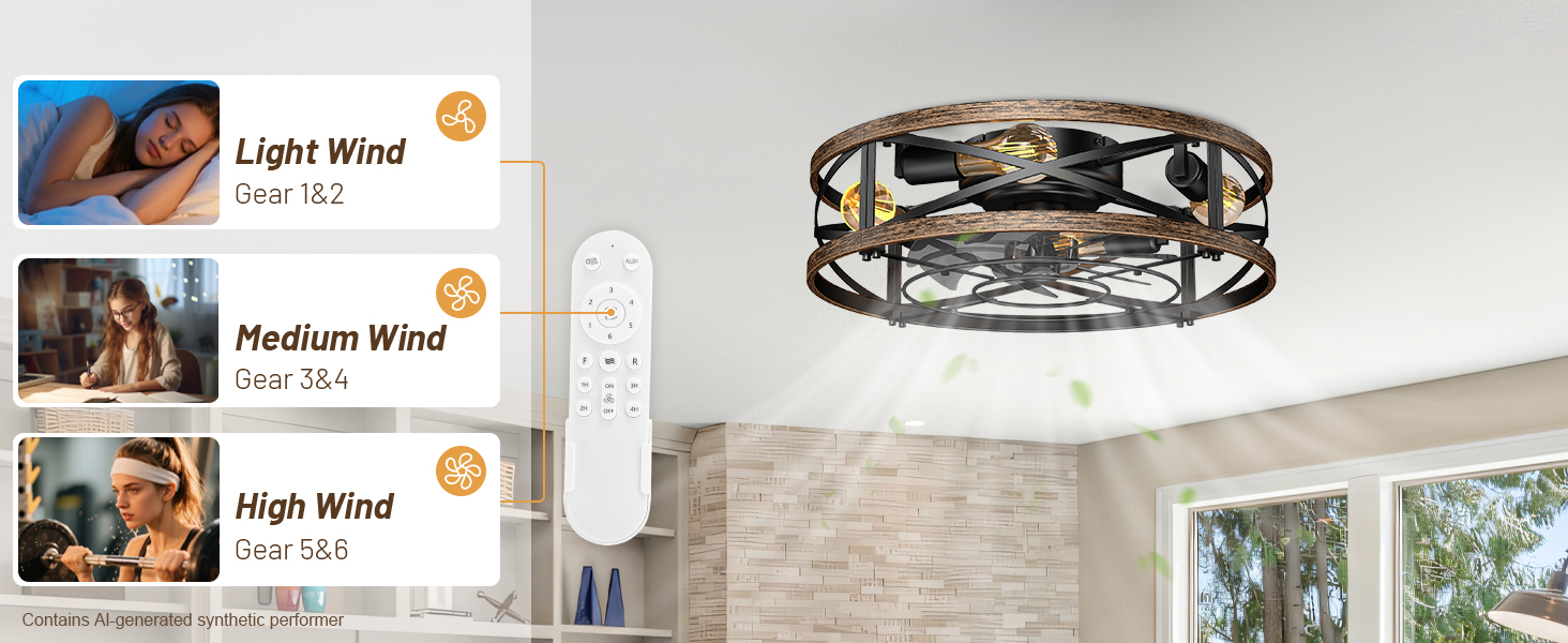 industrail ceiling fan with light