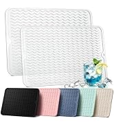 AOTASO 2 Pack Silicone Dish Drying Mat for Kitchen Counter Heat Resistant Placemats Shower Caddy ...