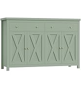 FOTOSOK Sideboard Buffet Cabinet with Storage, 55" Large Kitchen Storage Cabinet with 2 Drawers a...