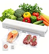 DOMIVIO Vacuum Sealer Machine for Food, 4-in-1 Functions with 20 Vacuum Bags (20x30cm) - Dry & We...