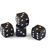 4Pcs Black Dice Tire Valve Stem Caps, Metal Dice Wheel Valve Stem Tire Caps, Realistic Car Tire V...