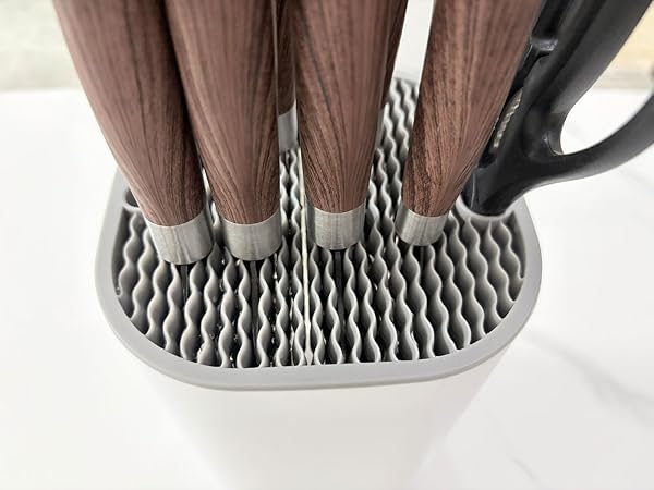 The knife is placed in the knife block