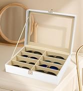 Homeanda PU Leather Eye Glasses Eyeglass Eyewear Sun glasses Sunglasses Box Storage Case Tray Dis...