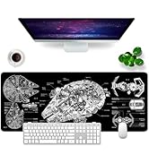 Black Gaming Mouse Pad Large Mouse Pad XL Desk Mat 31.5x11.8x0.12 inch Large Desk Pad Design Keyb...