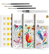 3pack Watercolor Painting Coloring Books, Paint with Water Arts & Crafts Kit for Kids, Pocket Wat...