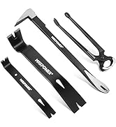 MAXPOWER 4-Pieces Pry Bar Set, 12-inch Utility Claw Pry Bar, 8-inch Nail Puller, 10-inch and 7-in...