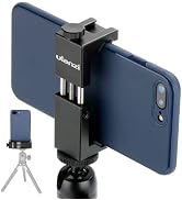 ULANZI ST-02S Aluminum Phone Tripod Mount w Cold Shoe Mount, Support Vertical and Horizontal, Uni...