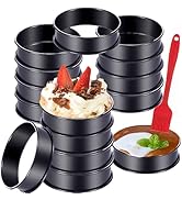 DATANYA 16Packs Crumpet Rings NONSTICK English Muffin Rings 4 Inch - Stainless Steel Double Rolle...