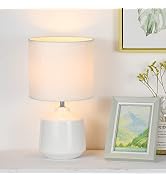 Lampwell Lena Small Table Lamp for Living Room as Bedside Table Lamp for Bedroom,Modern Ceramic T...