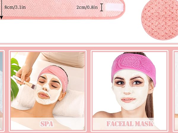 Spa Facial Headband(White, Pink) Spa Facial Headband(White, Pink)