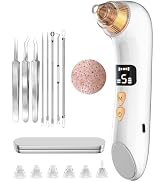 Upgraded Visible Blackhead Remover Pore Vacuum,5 Suction Levels,6 Probes,Heating Facial Deep Clea...
