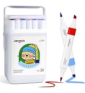 Washable Dual Tip Markers for Kids Ages 4-8, Brush & Chisel Tip, Water-Based Coloring Markers, Do...