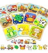 Benresive Wooden Toddler Puzzles Toys for 1 2 3 Year Old Boy Birthday Gifts, Montessori Toys for ...