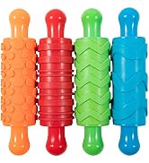 READY 2 LEARN Paint and Dough Texture Rollers - Set of 4 - Textured Dough Rolling Pins for Kids -...
