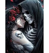 Bowetile 5D Diamond Art Gothic Kits for Adults Beginners, Halloween Diamond Painting Skeleton Kit...