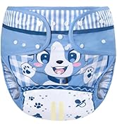 Littleforbig Washable Adjustable Reusable Waterproof Cloth Adult Diaper Wrap Cover- Little Blue M