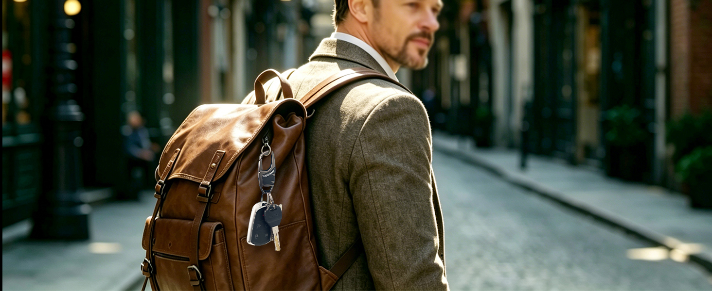 Hang key clip on your backpack for daily outings, eliminating bulky pocket clutter.