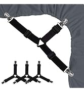 Siaomo Bed Sheet Holders Straps Fasteners - 4 Pcs 3 Ways Sheet Fasteners Fitted Sheet Corner Grip...
