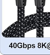 Thunderbolt 4 Cable 3.3FT 2 Pack, USB C to USBC Cord [40Gbps Data Sync/8K Display/240W Fast Charg...
