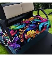 AQQA Golf Cart Seat Covers, Tropical Palm Leaf-Boho-Marble Microfiber Golf Cart Seat Blanket, Gol...