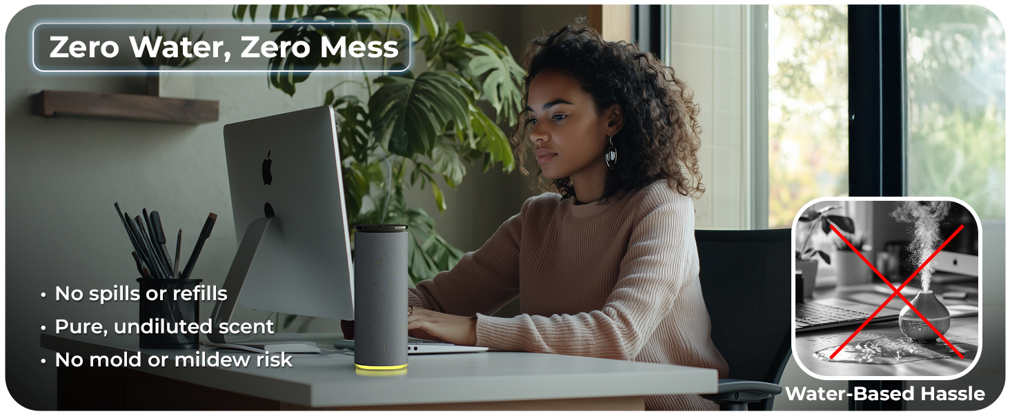 Cooper Bliss Waterless Diffuser – No spills, pure scent, no mold risk, and hassle-free use