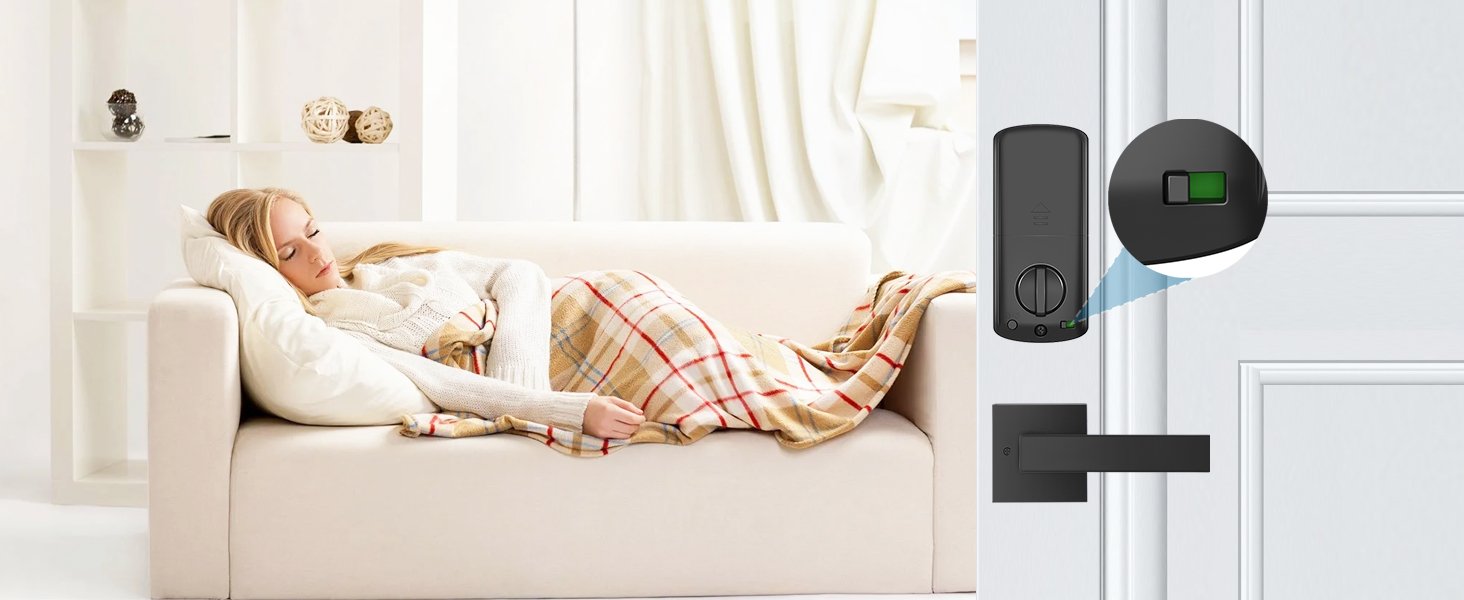 keyless door lock with handle