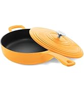 Chantal Enameled Cast Iron Cookware, 4 quart Saute Skillet, Marigold
