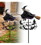 Wind Spinners Outdoor, Witchy Halloween Decorations, Kinetic Metal Spinner Stake for Garden, Lawn...