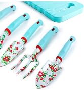 JUMPHIGH Floral Garden Tools Set, 11 PCS Heavy Duty Gardening Tools Includes Hand Trowel Rake Wee...