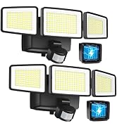 UME Battery Powered Motion Sensor Outdoor Lights 302 LED 1800LM, IP65 Waterproof Battery Operated...