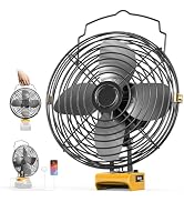 Ecarke 8 Inch Cordless Jobsite Fan Compatible with Dewalt Battery (Tool Only) 2-Speed Powerful Co...