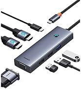Docking Station Dual Monitor, Baseus 7 in 1 Laptop Docking Station 3 Monitors, USB C HUB with 4K ...