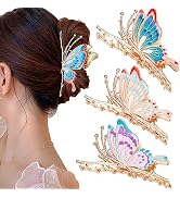 FDBJulyy 4 Inch Butterfly Metal Hair Clips for Women&Girls 3 Pcs Large Hair Claw Clips Nonslip 3 ...
