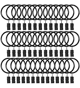 40 Pcs Curtain Rings, Goowin1.5 inch Curtain Hooks, Rustproof Curtain Rings with Clips, Metal Sol...